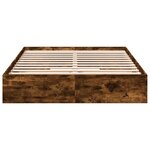 vidaXL Cadre de lit avec tiroirs sans matelas chêne fumé 160x200 cm