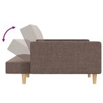 vidaXL Canapé-lit à 2 places avec deux oreillers taupe tissu