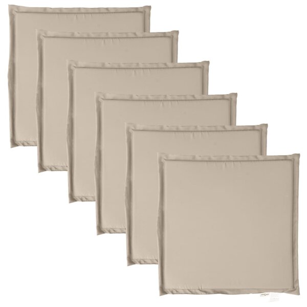 vidaXL Coussins de siège de jardin lot de 6 taupe 45x45x2 cm carré