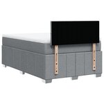 vidaXL Sommier à lattes de lit avec matelas Gris clair 120x200cm Tissu