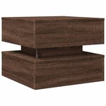 vidaXL Table basse avec lumières LED chêne marron 50x50x40 cm