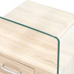 vidaXL Table basse avec tiroir 50x50x45 cm Verre trempé