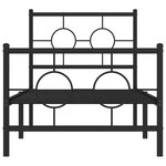 vidaXL Cadre de lit métal sans matelas avec pied de lit noir 75x190 cm