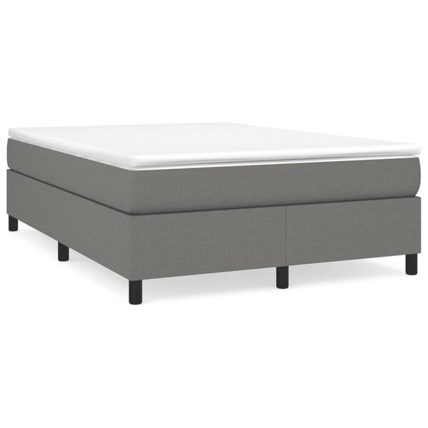 vidaXL Cadre de lit Gris foncé 140x190 cm Tissu