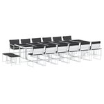 vidaXL Ensemble à manger de jardin avec coussins 17Pièces blanc textilène
