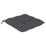 vidaXL Chaises de jardin avec coussins anthracite lot de 3 Bois teck