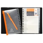 Porte Cartes De Visite À Pochettes Détachables Exacard 120 Cartes Exactive® - 20x14 5cm - Noir - X 5 - Exacompta