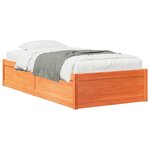 vidaXL Cadre de lit sans matelas cire marron 100x200cm bois pin massif