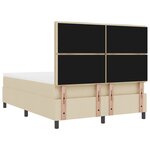 vidaXL Lit à ressorts avec matelas crème 140x190 cm Tissu
