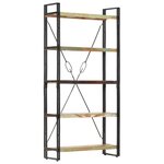vidaXL Bibliothèque 5 niveaux 90x30x180 cm Bois solide de récupération
