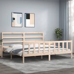 vidaXL Cadre de lit avec tête de lit 200x200 cm bois massif