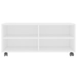 vidaXL Meuble TV avec roulettes Blanc 90x35x35 cm Bois d'ingénierie