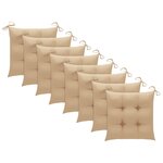 vidaXL Chaises de jardin empilables avec coussins lot de 8 Teck solide