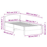 vidaXL Cadre de lit sans matelas blanc 90x200 cm bois de pin massif