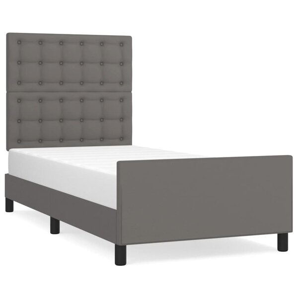 vidaXL Cadre de lit sans matelas gris 100x200 cm similicuir