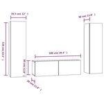 vidaXL Ensemble de meubles TV 3 Pièces Sonoma gris Bois d'ingénierie