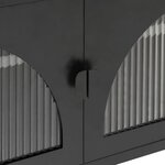 vidaXL Meuble TV noir 105x35x50 cm verre et acier