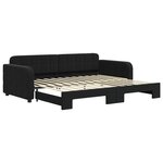 vidaXL Lit de jour avec lit gigogne noir 90x200 cm velours
