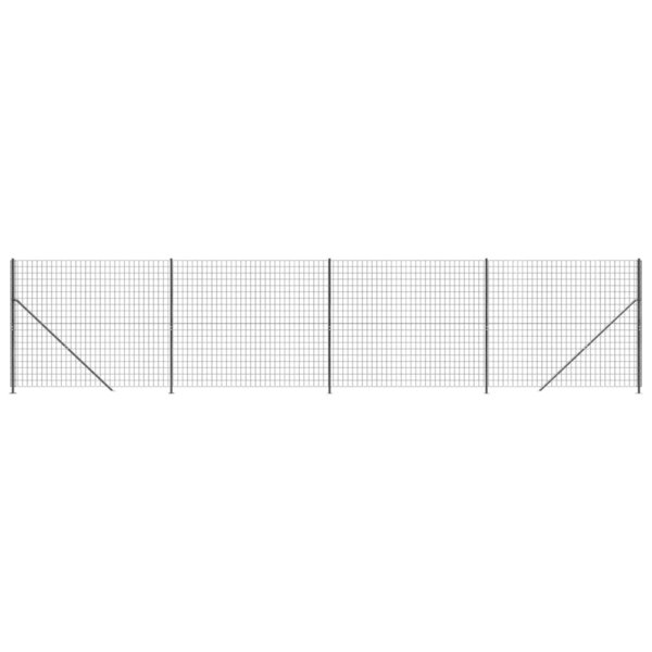 vidaXL Clôture en treillis métallique avec bride anthracite 2 2x10 m