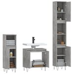vidaXL Ensemble d'armoires de salle de bain 3 Pièces gris béton