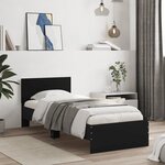 vidaXL Cadre de lit sans matelas avec tête de lit noir 90x190 cm