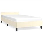 vidaXL Cadre de lit avec tête de lit sans matelas crème 80x200 cm