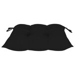 vidaXL Chaises de jardin avec coussins noir lot de 3 Bois teck massif