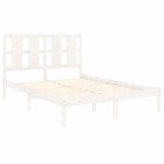 vidaXL Cadre de lit Blanc Bois de pin massif 140x200 cm