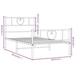 vidaXL Cadre de lit métal sans matelas et pied de lit blanc 100x200 cm