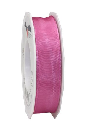 Ruban de soie acetat laitonné lyon 25-m-rouleau 25 mm rose vif