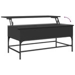 vidaXL Table basse noir 100x50x45 cm bois d'ingénierie et métal