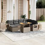vidaXL Salon de jardin 8 Pièces avec coussins gris résine tressée