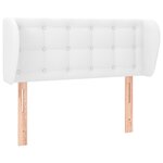 vidaXL Tête de lit avec oreilles Blanc 93x23x78/88 cm Similicuir