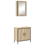 vidaXL Set de Meubles de Salle de Bain 2 Pièces Chêne Sonoma en MDF