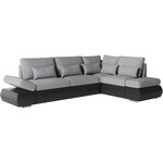Canapé d'angle réversible convertible SEVARA 4 places - PU et Gris - Coffre de rangement - 267 x 200 x 90 cm