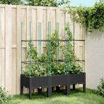 vidaXL Jardinière avec treillis noir 120x40x142 5 cm PP