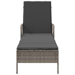 vidaXL Transat Gris et gris foncé Rattan PE 157 x 55 x 92 cm Transat