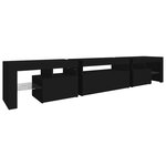 vidaXL Meuble TV avec lumières LED Noir 215x36 5x40 cm