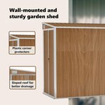vidaXL Abri de jardin mural Marron 118x382x178 cm Acier galvanisé