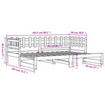 vidaXL Lit coulissant 2x(90x200) cm Bois de pin massif