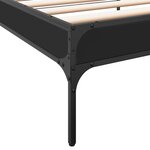 vidaXL Cadre de lit noir 90x190 cm bois d'ingénierie et métal