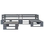 vidaXL Salon de jardin palette 4 Pièces Bois Gris