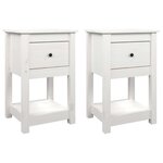 vidaXL Tables de chevet 2 Pièces Blanc 40x35x61 5 cm Bois de pin massif
