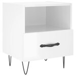 vidaXL Tables de chevet 2 Pièces blanc brillant 40x35x47 5 cm