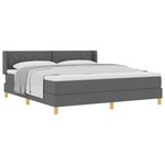 vidaXL Lit à ressorts avec matelas gris foncé 180x200 cm en tissu