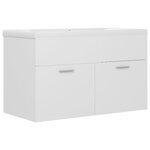 vidaXL Armoire d'évier avec lavabo intégré Blanc Aggloméré
