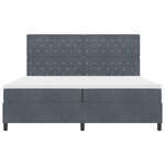 Lit à ressort vidaXL avec matelas gris foncé 200x200 cm en velours