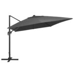 vidaXL Parasol déporté et lumières LED Aluminium 400x300 cm Anthracite