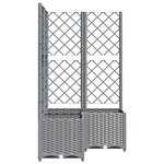 vidaXL Jardinière avec treillis Gris clair 80x80x136 cm PP