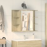 vidaXL Armoire à miroir de bain Chêne sonoma 80x20 5x64 cm Aggloméré